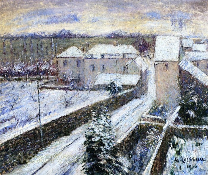 Gustave Loiseau - Ansicht von Triel im Schnee - View of Triel in the Snow